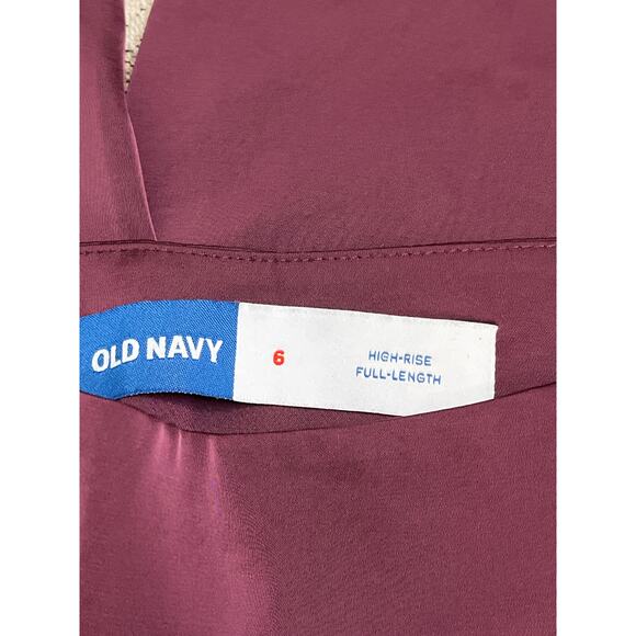 Old navy high rise full length wide leg cherry bark satin pants, size 6 - Picture 10 of 16